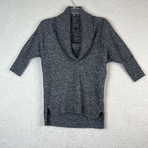 Express Womens Gray Knit Cowl Neck 3/4 Sleeve Oversized Sweater S SMALL